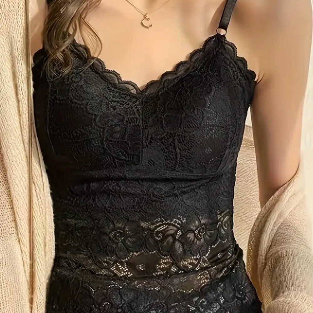 Black Lace Camisole Top